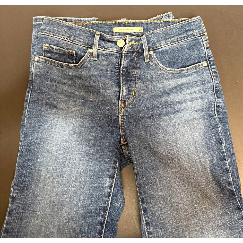 Levi's 312 Shaping Slim Jeans Wmen's Size 27 Mid Rise Strech Blue Denim Pants